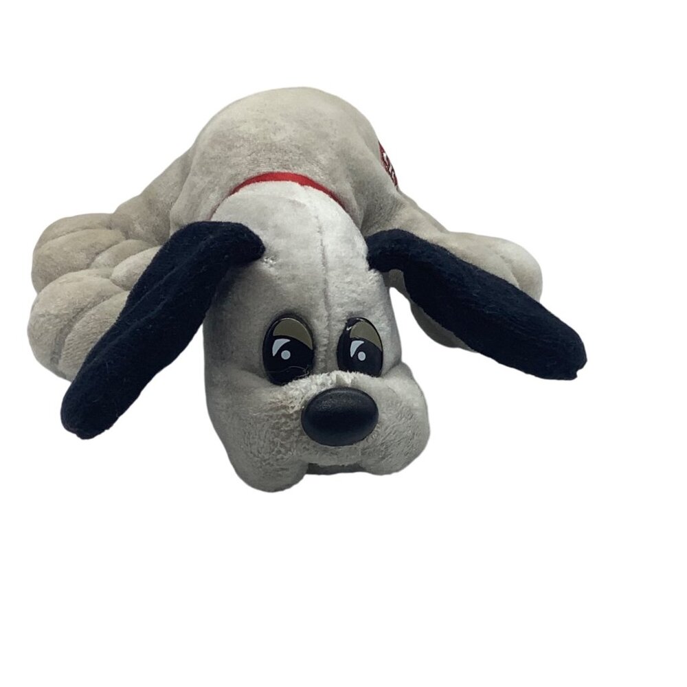 Vtg 1986 Tonka Pound Puppies Plush Dog Stuffed Animal Toy 8" Gray Soft Puppy‎